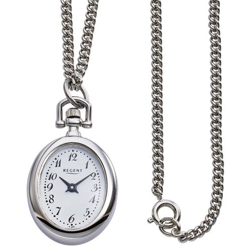 Regent P-779 Umhängeuhr mit Kette Silberfarben