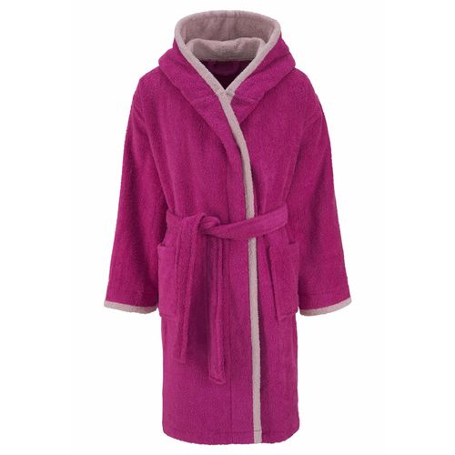 Kinderbademantel GOODPRODUCT "Timo" Gr. 116, lila (beere), L:72cm, Walkfrottee, Hausmäntel, Kinderbademantel, Bademantel für Mädchen & Jungen aus 100% Baumwolle, mit Kapuze