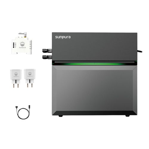 Sunpura S2400 All-in-One 2,4 kWh Speicher für Balkonkraftwerk mit 1x Smart Meter und 2x Sunpura Smart Plug, bis 9,6 kWh erweiterbar (0% MwSt)