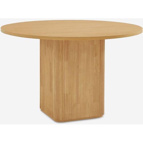 Esstisch 120 cm schwarz, rund aus Holz für Küche und Wohnzimmer Tiwit - Natur