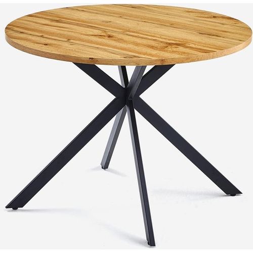Tisch 100cm rund aus Holz mit gekreuzten Beinen Küche Esszimmer Mako