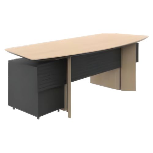 Moderner Bürotisch Schwarz Brauner Schreibtisch Holzmöbel Arbeitsumgebung