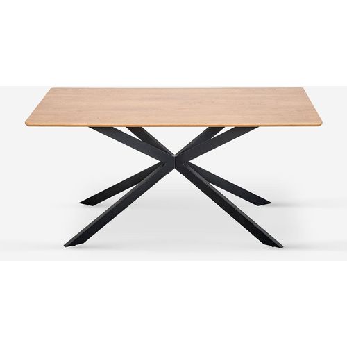 Tisch mit gekreuzten Beinen 160x90 aus Holz und Metall Shaila - Natur