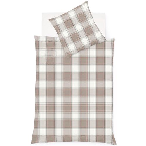 Bettwäsche FLEURESSE "Lech 4387", beige, B/L: 200cm x 200cm, 1 Stk., 2 Stk., Flanell, B/L: 80cm x 80cm & 80cm x 80cm, 3 Stk., Flanell, Obermaterial: 100% Baumwolle, Bettwäsche, Bettwäsche, Edelflanell, Baumwolle, in Gr. 135x200, 155x220, 200x200cm