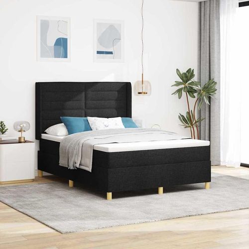 "Schlussverkauf" Boxspringbett - für 2 Personen - mit Matratze - Schwarz 160x200 cm Stoff C11