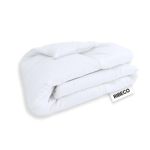 RIBECO GERMANY Daunen- und Federdecke 200x200 cm – Wärmeklasse warm – bauschige Daunen-Feder-Mischung, atmungsaktiv mit Kassettensteppung