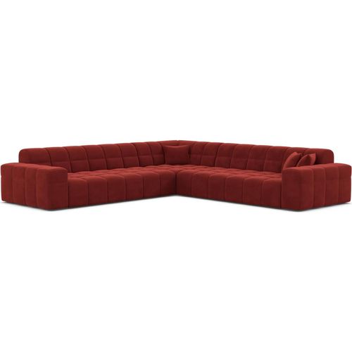 Samtstoff Ecksofa Nivara Rot