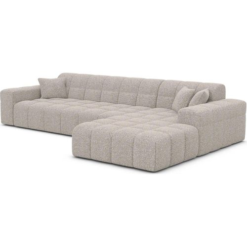 Bouclé L-Form Sofa Nivara Sand Rechts
