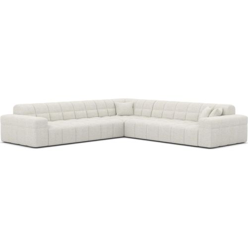 Bouclé Ecksofa Nivara Weiß