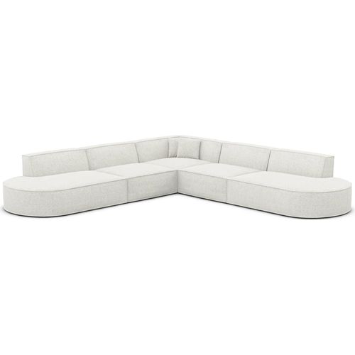 Bouclé Ecksofa Brevia Weiß