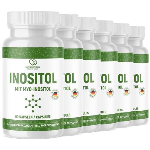 Green Nutrition Myo Inositol Kapseln - 1400 mg pro Tagesdosis - 90 Kapseln - vegan - 6x