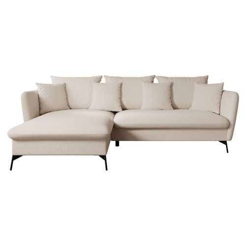 Masseno Ecksofa FERRO mit Schlaffunktion L-Form, Sofa mit Bettkasten, Wohnzimmersofa, Couch, Soffa, Bettsofa, Couchgarnitur- Creme, MOLLY 02