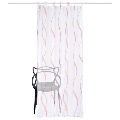 Vorhang HOME WOHNIDEEN "SCHLAUFENSCHAL" Gr. 1, rot, B:140cm H:245cm, Voile, Polyester, Gardinen, Schlaufenschal bedruckt