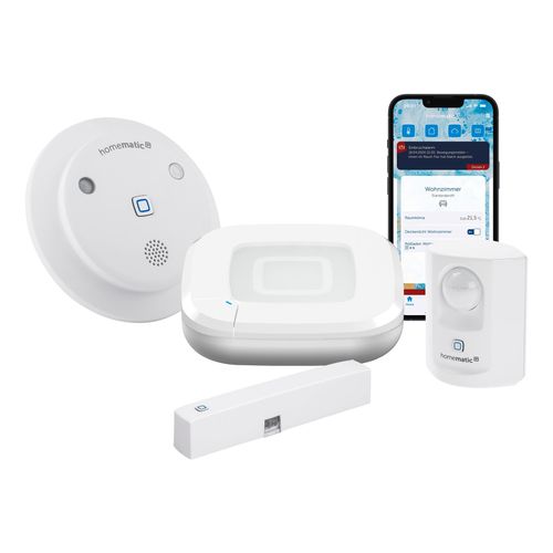 HOMEMATIC IP Smart-Home Starter-Set "Starter Set Alarm", weiß, B:31cm H:12cm T:37cm, Smart-Home-Stationen