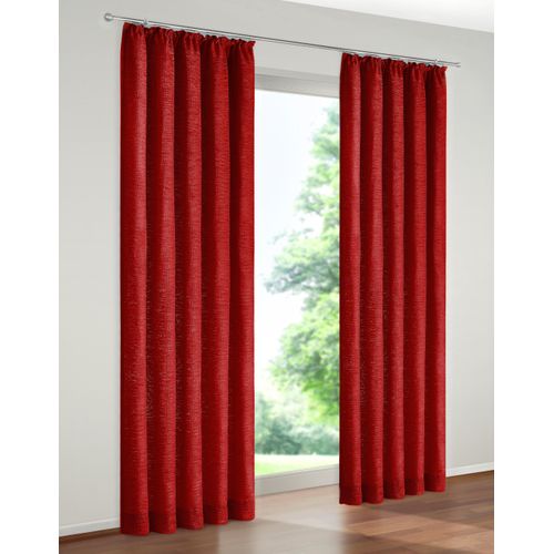 Vorhang WIRTH "Warnow" Gr. 15, rot, B:172cm H:180cm, Chenille, Polyacryl, Gardinen, 270 g/m2
