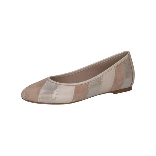 Ballerina CAPRICE "Caprice Ballerinas Leder", Damen, Gr. 38,5, taupe, Leder, Schuhe Ballerina