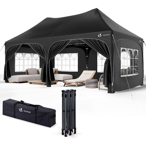 VOUNOT® 3x6m Pavillon Wasserdicht mit 6 Seitenwänden