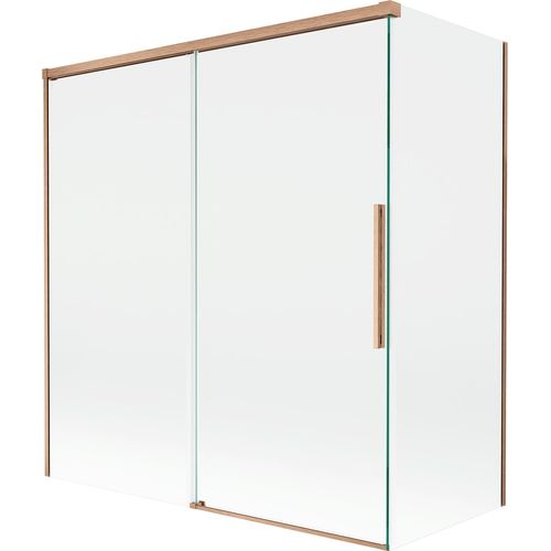 Mexen Rox Duschabtrennung, 2-flügelig, Schiebemodell 150 + 70 x 150 cm, transparent, gebürstetes Kupfer - 8C9-150-070-65-00
