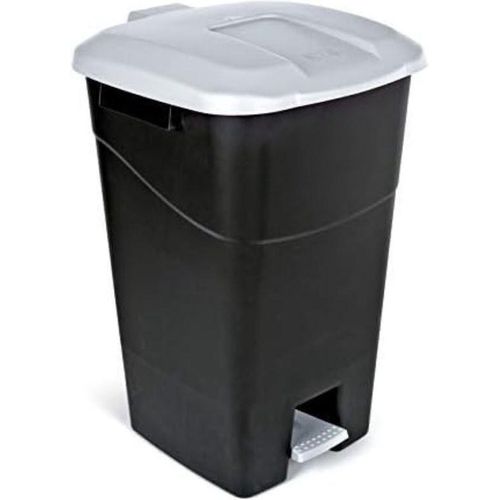 Treteimer 60 Liter - Abfalleimer 60 Liter - Abfalleimer 60 Liter - Schwarzer Sockel/grauer Deckel