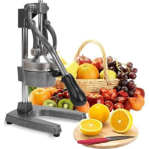 Professioneller Zitrusentsafter – manueller Zitrusentsafter für Orangen und Limetten – Zitronenentsafter aus Metall – hochwertiger Küchen-Zitrusentsafter (grau) Zitrusentsafter