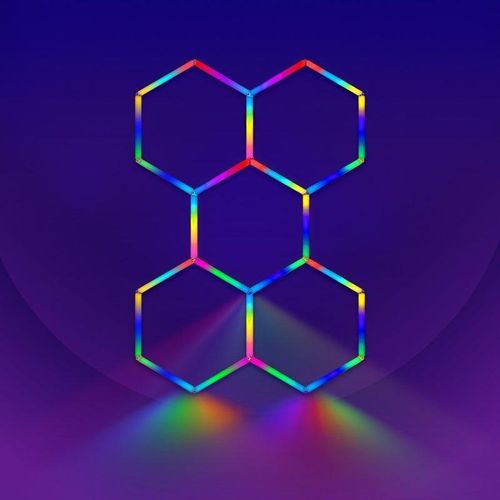 Kit 5 LED Hexagonal RGB 43W 110lm/w