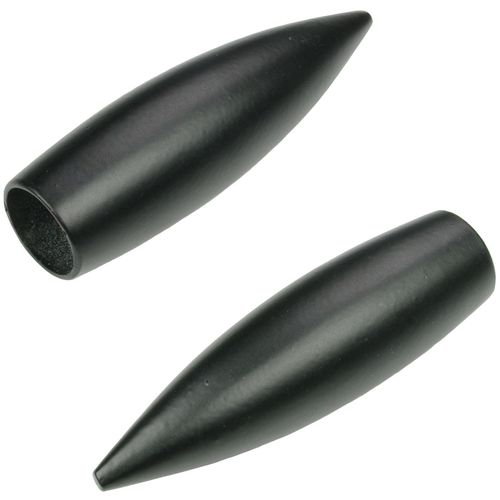 Gardinenstangen-Endstück LIEDECO "Bullet", schwarz, H:2,2cm L:8cm Ø:1,6cm, Gardinenstangenendstücke, Gardinenstangen-Endstück, für Gardinenstangen Ø 16 mm