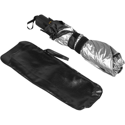 Taschenregenschirm APA "Sonnenschirm für die Frontscheibe", schwarz, B:145cm T:79cm Ø:6cm, Regenschirme