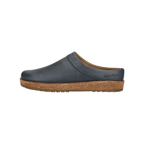 Hausschuh HAFLINGER "Haflinger Hausschuhe Leder", Damen, Gr. 43, grau, Leder, Schuhe Hausschuh