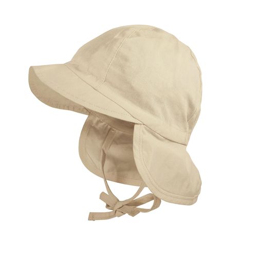 Schirmmütze MAXIMO, Jungen, Gr. 43, beige, Baumwolle, Mützen, Beige, Popeline, Nackenschutz, Bindeband, Unisex