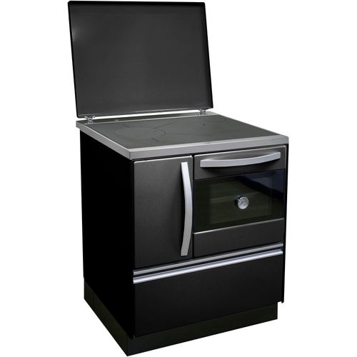 Festbrennstoffherd FIREFIX "»ISAR 72«", silber (schwarz), Kaminöfen, Festbrennstoffherd