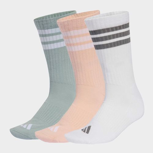 Funktionssocken ADIDAS PERFORMANCE "3-STREIFEN DÄMPFENDE SPORTSWEAR CREW, 3 PAAR", Gr. S (37/39), blush pink, weiß, wonder sage, Obermaterial: 59% Baumwolle, 37% Polyester, 3% Elasthan, 1% Polyamid, Socken Funktionssocken