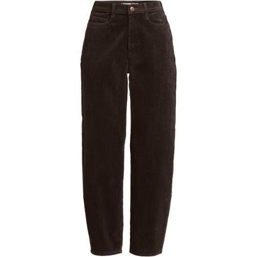 Barrel-Breitcordhose High Waist, Damen,  Braun, Elasthan/Baumwoll-Mischung, by Lands' End