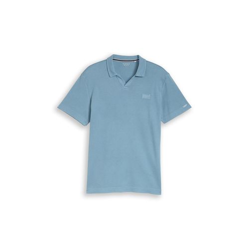 TOM TAILOR Herren Resort Poloshirt im Used-Look, blau, Uni, Gr. L