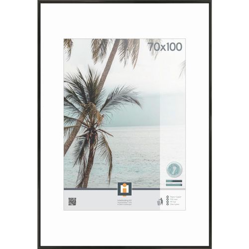 Bilderrahmen , Schwarz , Kunststoff, Glas , rechteckig , 70x100 cm , Bilder & Rahmen, Bilderrahmen, Bilder - & Fotorahmen