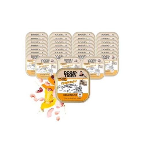 Dogs'n Tiger Dogs´n Tiger Adult Nassfutter Katze, Frohsinn, Geflügel & Kürbis 32x100 g