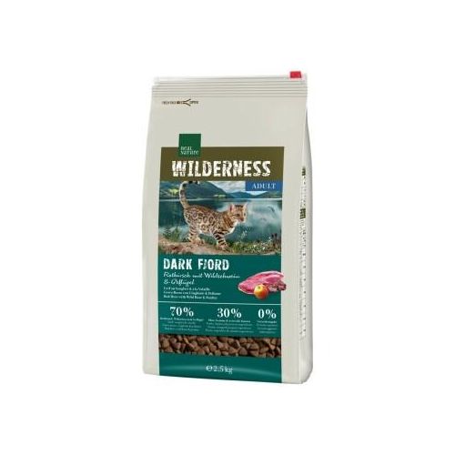 REAL NATURE WILDERNESS Trockenfutter Katze, Adult, Dark Fjord, Rothirsch, Wildschwein & Geflügel 2,5 kg