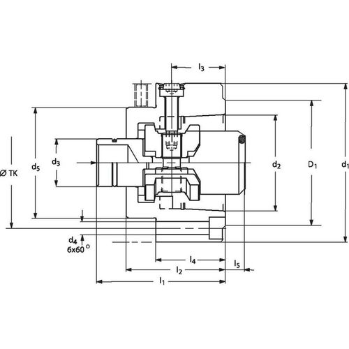 Röhm Anbauflansch mit Einbauspannsatz HSK-C, Nenngröße 63 - 820805