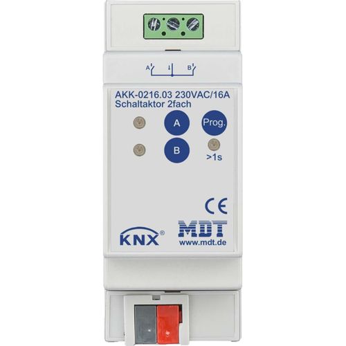 MDT technologies Schaltaktor 2-fach 2TE REG, 16A, 230VAC AKK-0216.03