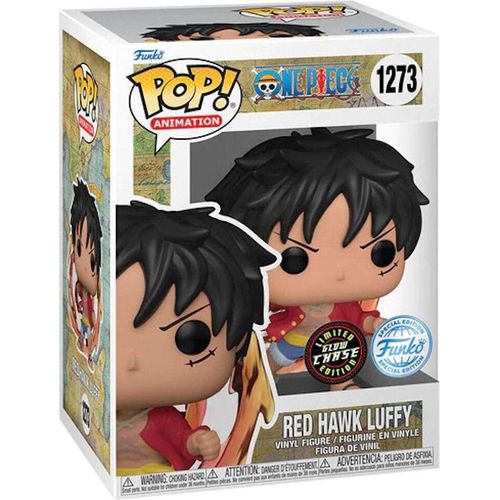 One Piece Funko POP! Animation Vinyl Figur Red Hawk Luffy (1273) Chase-Variant