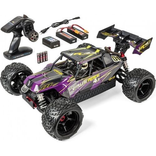 Carson RC Virus Race 4.3 4S Brushless Buggy 1:8 100% RTR Lila