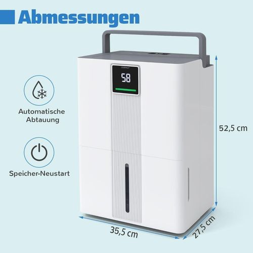 Luftentfeuchter für Zuhause, 35 l/Tag, 3 Betriebsmodi, leise, weiß