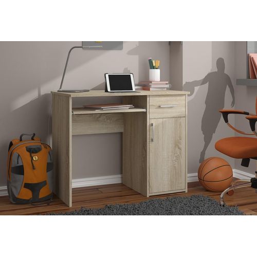 Schreibtisch – Bürotisch – Büroschreibtisch – PIN – 90 cm – Sonoma Eiche – Kompakte Arbeitslösung mit Stauraum