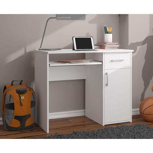 Schreibtisch – Bürotisch – Büroschreibtisch – PIN – 90 cm – Weiß – Kompakte Arbeitslösung mit Stauraum