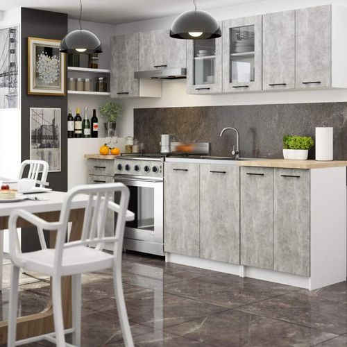 Küchenzeile für Plattenbauwohnungen 240 cm VERMINA - Beton