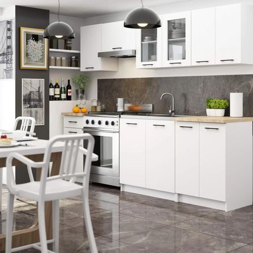 Küchenzeile für Plattenbauwohnungen 240 cm VERMINA - weiß