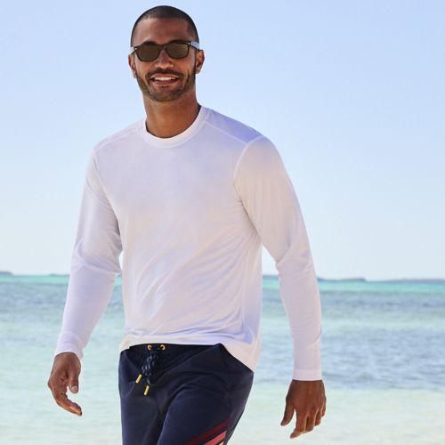 Langarm-Badeshirt, Herren,  Weiß, by Lands' End