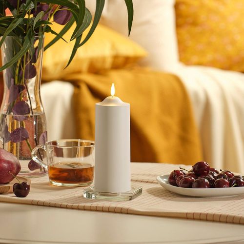 SMÅLOM Blockkerze, LED