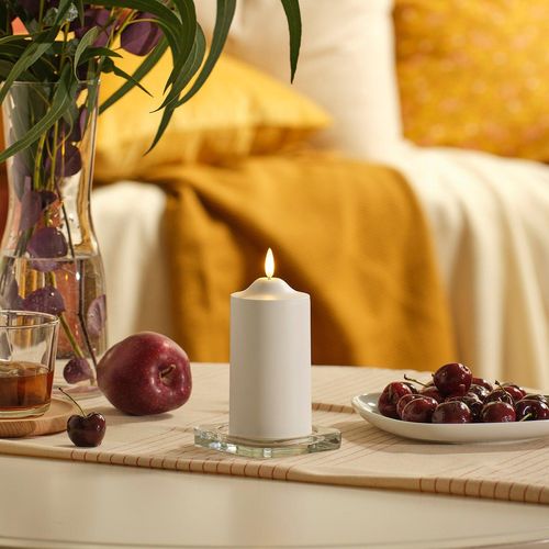 SMÅLOM Blockkerze, LED