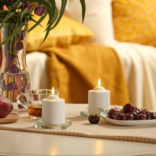 SMÅLOM Blockkerze, LED