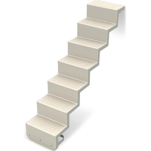 Treppe ELEGANZ 80 Randbefestigung 6-stufig für Universal-Einbau aus Polyester, Farbe:Sand